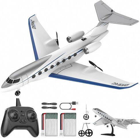 DEERC G650 RC طائرة خاصة، 3-CH ألعاب طائرة للتحكم عن بعد، 2.4 جيجا هرتز 6 محاور مثبت جيروسكوبي RTF Hobby Glider طائرة طائرة سهلة الطيران للمبتدئين والأطفال البالغين in Kuwait