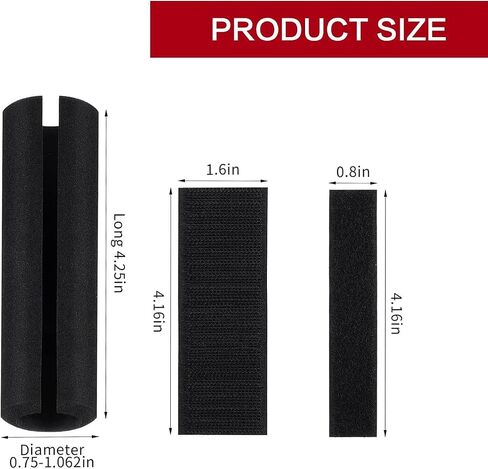 2pack رغوة مقبض غطاء أنبوب عازلة، المخازن المؤقتة كم أنبوب 4.25 بوصة NBR رغوة قبضة حزمة، مناسبة للدراجات الترابية دراجة نارية جزازة العشب، استبدال المقود الأسود in Kuwait
