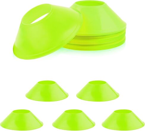 15pcs Soccer Cones for Sports Training, Mini Football Pylons Cones Flexible Agility Practice Cones for Basketball Running Drills Sports Games Field Cone Markers (Fluorescent Green) in Kuwait