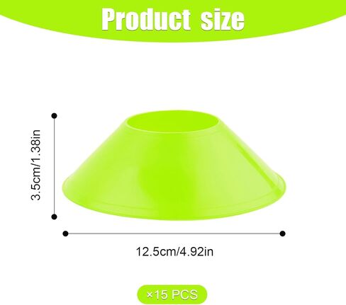 15pcs Soccer Cones for Sports Training, Mini Football Pylons Cones Flexible Agility Practice Cones for Basketball Running Drills Sports Games Field Cone Markers (Fluorescent Green) in Kuwait