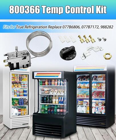مجموعة التحكم في درجة الحرارة 800366 تناسب الثلاجات والمجمدات التجارية الحقيقية استبدل 077B6806، 077B7172، 988282 | ترموستات استشعار للملف مقاس 76 بوصة in Kuwait