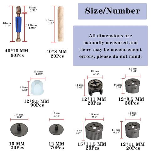 Cam Locks for Furniture 124 Pcs 3-in-1 Eccentric Wheels, Cam Lock Screws Hardware Parts, Twist Lock Fasteners for Cabinet Drawer Dresser,Locking Screws﻿, Cam Lock Nuts Black in Saudi Arabia