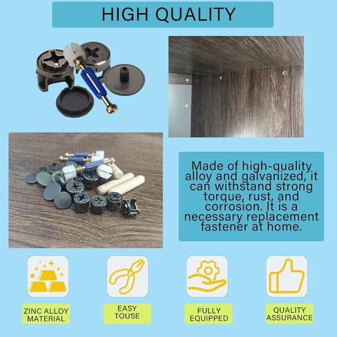 Cam Locks for Furniture 124 Pcs 3-in-1 Eccentric Wheels, Cam Lock Screws Hardware Parts, Twist Lock Fasteners for Cabinet Drawer Dresser,Locking Screws﻿, Cam Lock Nuts Black in Saudi Arabia