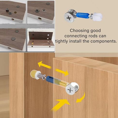 Cam Locks for Furniture 124 Pcs 3-in-1 Eccentric Wheels, Cam Lock Screws Hardware Parts, Twist Lock Fasteners for Cabinet Drawer Dresser,Locking Screws﻿, Cam Lock Nuts Black in Saudi Arabia