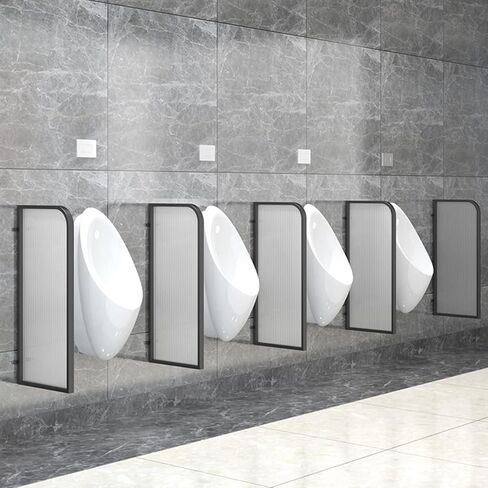 Black Urinal Privacy Screen Toilet Partition Wall Decorative Sound Barrier Room Divider3 Pieces (Black) & 1 Piece (Gold) for Enhanced Bathroom Privacy in Kuwait
