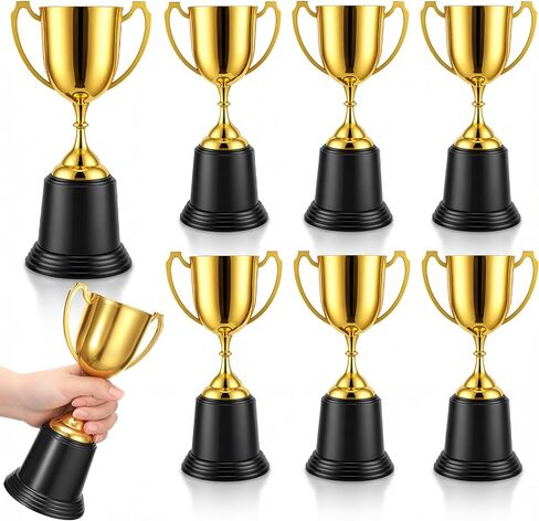 8 Pack 9 Inch Gold Trophy Award, Plastic Gold Award-Trophy Bulk Gold-Award Trophies Golden Trophies Trophy Cup Sports events, Festival Celebrations, Party Games, Class Rewards, and Footabll Competitio in Kuwait