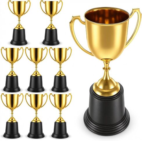 8 Pack 9 Inch Gold Trophy Award, Plastic Gold Award-Trophy Bulk Gold-Award Trophies Golden Trophies Trophy Cup Sports events, Festival Celebrations, Party Games, Class Rewards, and Footabll Competitio in Kuwait