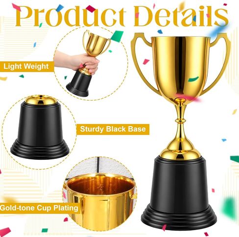 8 Pack 9 Inch Gold Trophy Award, Plastic Gold Award-Trophy Bulk Gold-Award Trophies Golden Trophies Trophy Cup Sports events, Festival Celebrations, Party Games, Class Rewards, and Footabll Competitio in Kuwait