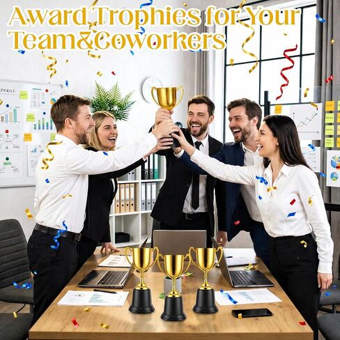 8 Pack 9 Inch Gold Trophy Award, Plastic Gold Award-Trophy Bulk Gold-Award Trophies Golden Trophies Trophy Cup Sports events, Festival Celebrations, Party Games, Class Rewards, and Footabll Competitio in Kuwait