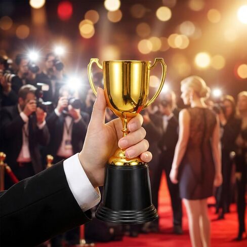 8 Pack 9 Inch Gold Trophy Award, Plastic Gold Award-Trophy Bulk Gold-Award Trophies Golden Trophies Trophy Cup Sports events, Festival Celebrations, Party Games, Class Rewards, and Footabll Competitio in Kuwait
