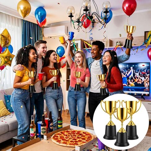 8 Pack 9 Inch Gold Trophy Award, Plastic Gold Award-Trophy Bulk Gold-Award Trophies Golden Trophies Trophy Cup Sports events, Festival Celebrations, Party Games, Class Rewards, and Footabll Competitio in Kuwait
