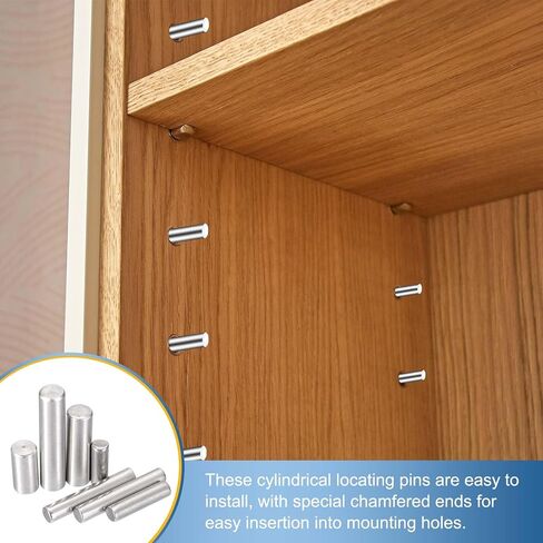 MECCANIXITY 12Pcs 1/16" x3/4" Dowel Pins, 304 Stainless Steel Locating Pin Cylindrical Shelf Support Pegs for Metal Devices, Furniture Installation and Wood Bunk Bed, Silver Tone in Kuwait