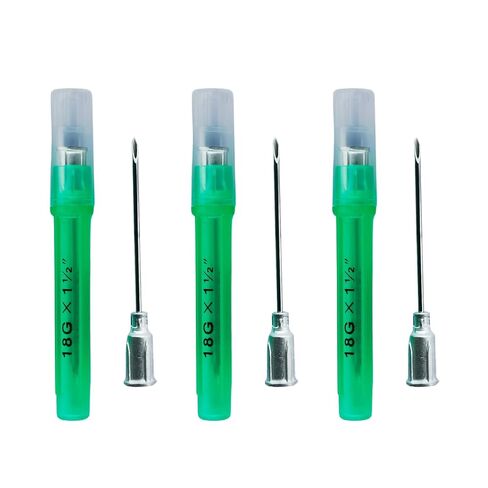 Veterinary Aluminum Hub Needle, 18G x 1 1/2 inch (38 mm), Individual Sheath, 100 per Box, AHN1838 in Kuwait