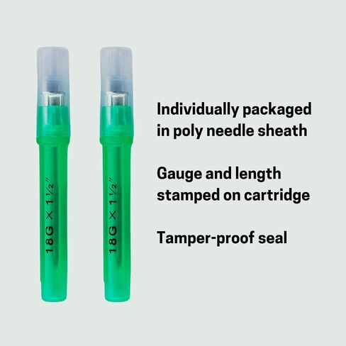 Veterinary Aluminum Hub Needle, 18G x 1 1/2 inch (38 mm), Individual Sheath, 100 per Box, AHN1838 in Kuwait