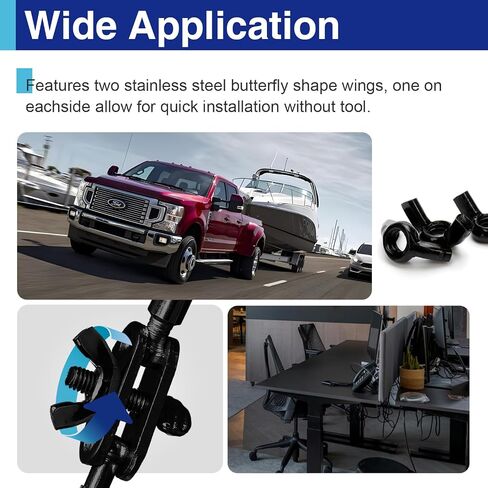 25Pcs 3/8"-16 Wing Nuts Kit, Zinc Plating-Black Wing Nuts Butterfly Fasteners, Hand-Tighten Hardware Nuts Kit for Easy Assembly and Secure Fit Furniture in Kuwait