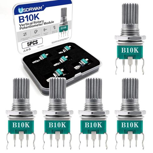 5 قطع B10K مقياس الجهد، RK097 15 ملم مقاوم عمود عمودي لخلاط الصوت | عزم دوران سلس، تصميم 3 دبابيس، تغليف إسفنجي واقي، أجهزة ضبط الدائرة in Kuwait