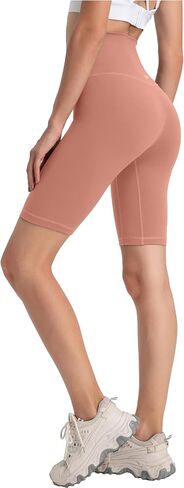 Yvette Womens Biker Shorts Tummy Control High Waist Running Workout Yoga Shorts in Kuwait