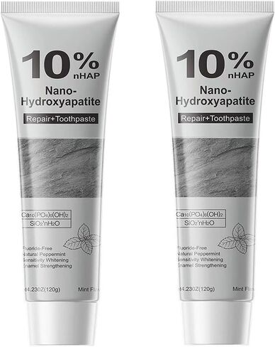 10% Nano Hydroxyapatite Toothpaste,Mint,4.23oz,2Pcs | New Upgraded Formula,Strengthens Enamel,Fluoride-Free Toothpaste,Gentle on Sensitive Teeth in Kuwait