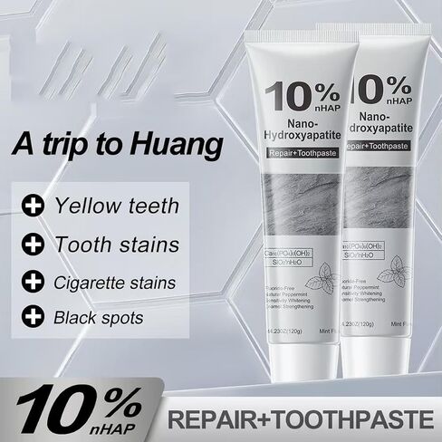 10% Nano Hydroxyapatite Toothpaste,Mint,4.23oz,2Pcs | New Upgraded Formula,Strengthens Enamel,Fluoride-Free Toothpaste,Gentle on Sensitive Teeth in Kuwait