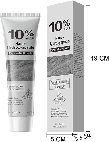 10% Nano Hydroxyapatite Toothpaste,Mint,4.23oz,2Pcs | New Upgraded Formula,Strengthens Enamel,Fluoride-Free Toothpaste,Gentle on Sensitive Teeth in Kuwait