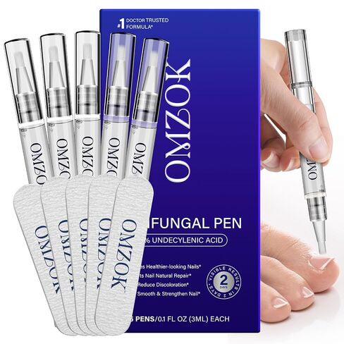 Toenail Fungus Treatment Extra Strength, Nail Fungus Pen, 25% Undecylenic Acid with added Tea Tree Oil, Jojoba, Clove Bud Oils & Aloe, Fast-Acting Solution for Toe & Fingernail Fungi, 5PCS in Saudi Arabia