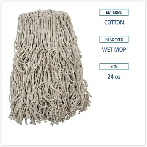 Boardwalk CM20024 Banded Cotton Mop Heads, 24oz, White, 12/carton in Kuwait
