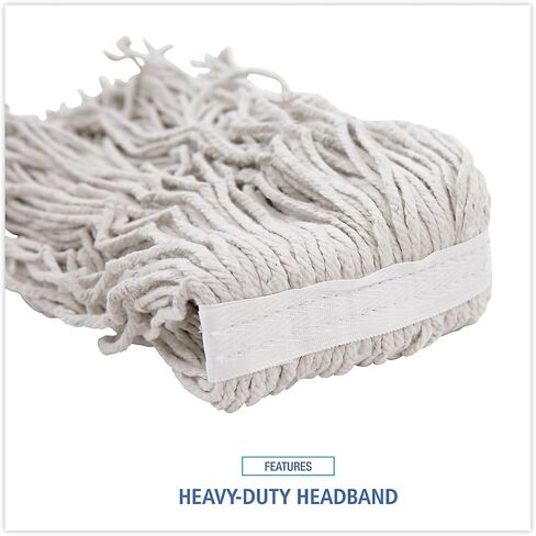 Boardwalk CM20024 Banded Cotton Mop Heads, 24oz, White, 12/carton in Kuwait
