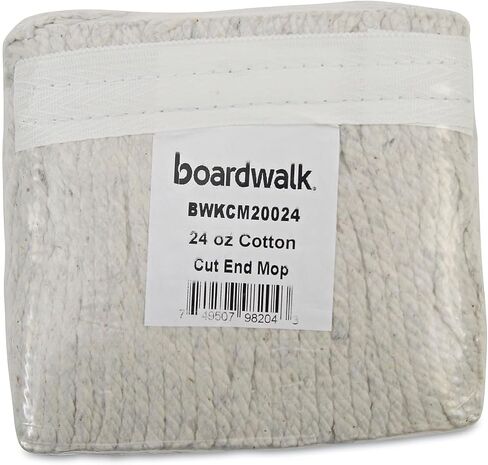 Boardwalk CM20024 Banded Cotton Mop Heads, 24oz, White, 12/carton in Kuwait