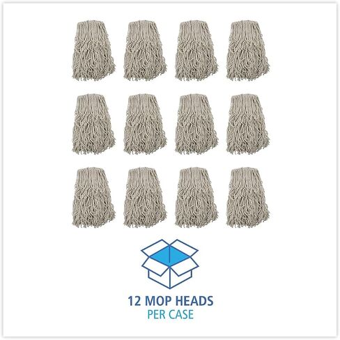 Boardwalk CM20024 Banded Cotton Mop Heads, 24oz, White, 12/carton in Kuwait