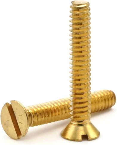 Brass Slotted Flat Head Machine Screws - #6-32 x 1-1/2" Qty 25 in Kuwait