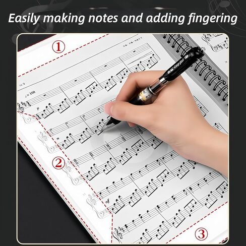 4 Pages Expand Writable Sheet Music Folder, 60 Page Capacity Music Binder, Non-Reflective Spiral Sheet Music Organizer for Piano & Choir, 15 Pockets Fits A4/Letter Size in Kuwait