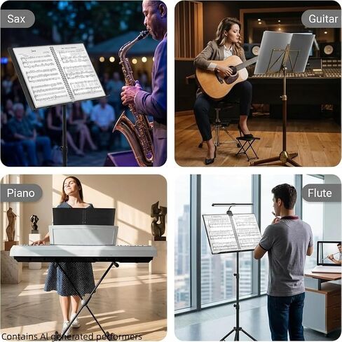 4 Pages Expand Writable Sheet Music Folder, 60 Page Capacity Music Binder, Non-Reflective Spiral Sheet Music Organizer for Piano & Choir, 15 Pockets Fits A4/Letter Size in Kuwait