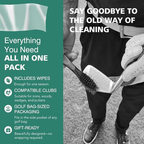 Ball & Club Cleaning Wipes (20 Pack) - Golf Accessories for Men | Powerful Cleaner Removes Dirt Wipes, Grass, Convenient, Resealable Pack - Unscented in Kuwait