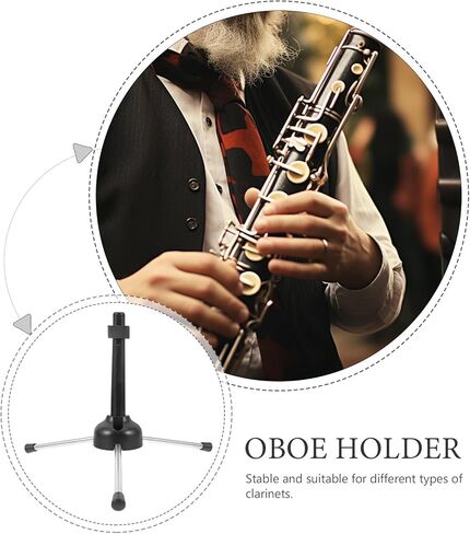 Foldable Clarinet Stand Tripod with Black Instrument Holder for Flute and Oboe, Portable Wind Instrument Bracket Suitable for Beginner Clarinet Accessories and Travel in Kuwait