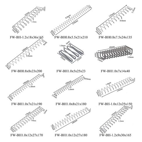 2-10 قطعة سلك زنبركي مربع قطر 0.8-1.2 مللي متر زنبرك ضغط مستطيل (FW-BH1.0x12x25x150,2 قطعة) in Kuwait