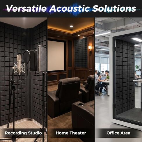 4 Pack Acoustic Foam Panels, 48"x24"x2" - High Density Soundproof Foam Wall Panels for Noise Reduction, Studio Walls, Home Theater & Office in Kuwait