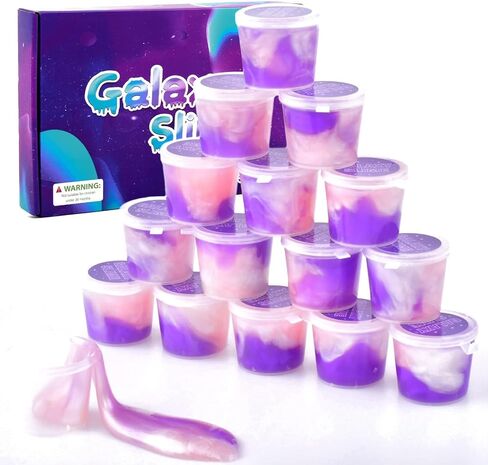 Galaxy Slime Kit 15 Pack, Non-Sticky Galaxy Slime, Christmas Party Favors for Kids Goodie Bag Stuffers, Stress Relief Toy for Girl and Boys 6 7 8 9 10 11 12 in Saudi Arabia