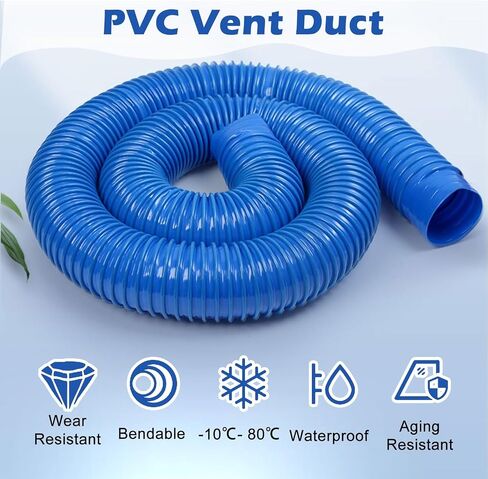 Flexible Blue Fume Extractor Duct Hose - 300mm (11.8in) x 4m (13ft) Ventilation Pipe for Dust Extraction, Dryer, Vacuum, HVAC, Flue, Puncture Resistant, High Efficiency in Saudi Arabia