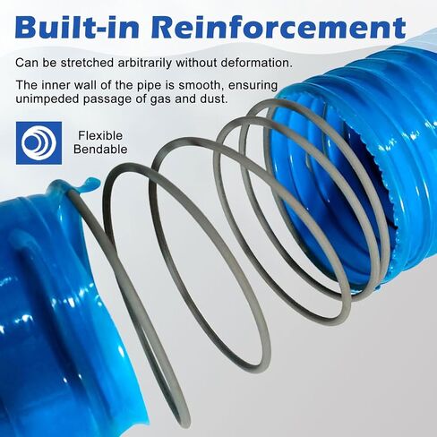 Flexible Blue Fume Extractor Duct Hose - 300mm (11.8in) x 4m (13ft) Ventilation Pipe for Dust Extraction, Dryer, Vacuum, HVAC, Flue, Puncture Resistant, High Efficiency in Saudi Arabia