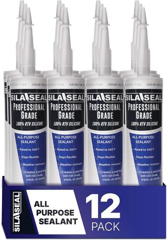 Professional Grade 100% RTV Silicone, case of 12 (Clear), 1pc Tube in Saudi Arabia