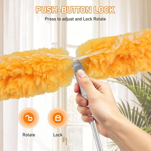 مقبض منفضة سيت سيل بطول 6 أقدام مع 20 عبوة إعادة تعبئة، متوافق مع منافض سويفر لتنظيف منفضة الغبار التي يمكن التخلص منها، مجموعة تنظيف منفضة متعددة الأسطح بزاوية 360 درجة لمروحة السقف والمكفوفين والأثاث in Kuwait