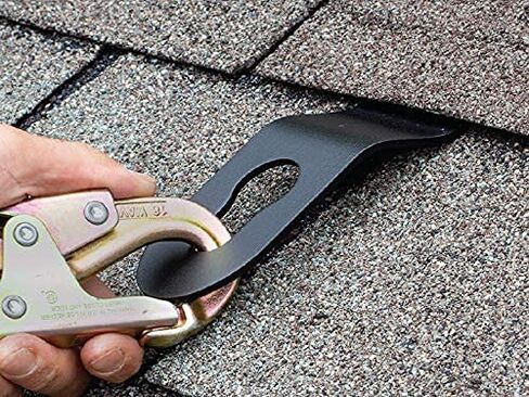 Tie Down Hitch Clip Roof Anchor 6-Pack – Roofing Anchors for Roof Safety & Fall Protection | Reusable Roof Harness Connection Points for Wood Roofs | Black Finish in Kuwait