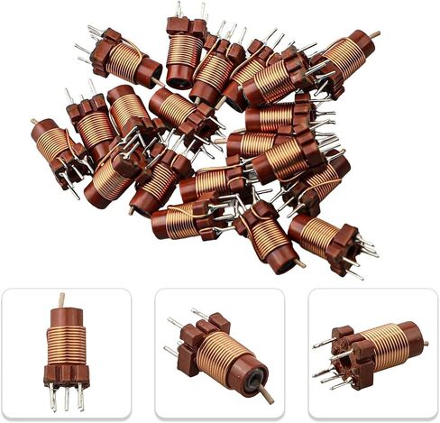 FABULETTA High-Frequency Ferrite Core Inductor Adjustable 0.6uH-1.7uH 12T Copper Plastic Build for Copier Fax Machine Audio System 8x3.6mm Size 20 Pack Industrial Electrical Supplies Parts in Saudi Arabia