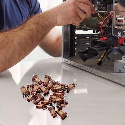 FABULETTA High-Frequency Ferrite Core Inductor Adjustable 0.6uH-1.7uH 12T Copper Plastic Build for Copier Fax Machine Audio System 8x3.6mm Size 20 Pack Industrial Electrical Supplies Parts in Saudi Arabia