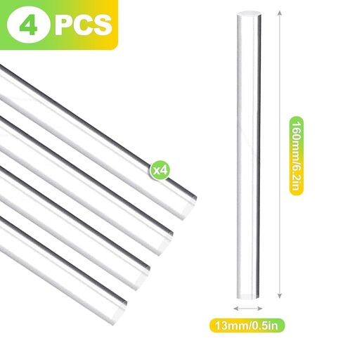4 Pack Clear Acrylic Rods 6.3 x 0.5 Inch Round Acrylic Sticks for DIY Crafts Modeling Display Decoration Plastic Cylinder Rods for Art Projects in Kuwait