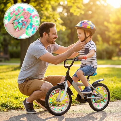 144 Pcs Colorful Bike Wheel Spoke Beads Glow In The Dark Decorations Girls Accessories Plastic Spokey Dokeys Clip Easily On Bicycle Spokes Bead Decoration for Make Noises Round Decor Christmas in Kuwait