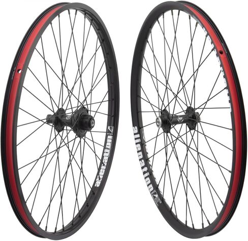 مجموعة عجلات BMX مصنوعة من خليط معدني مقاس 24 بوصة مع حواف Aliation Mishail & Malice، محور مغلق، توافق بدون أنابيب، المتحدث خفيف الوزن ذو 36 فتحة، لمسة نهائية سوداء، مثالية لدراجات BMX الحرة والسباق in Kuwait