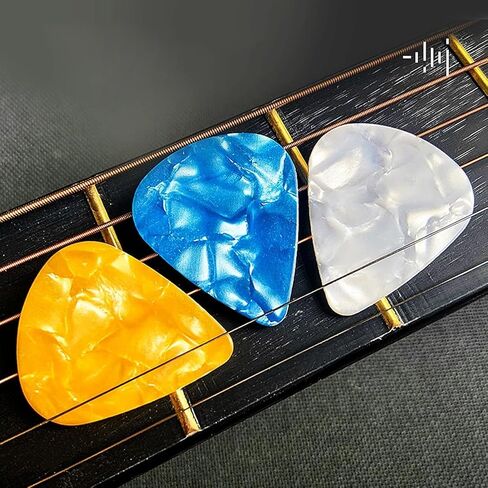 30 Pcs Random-color Guitar Picks,Plectrums Guitar Accessories 0.5 0.75 1.0 mm Thin Variety Colorful Love Heart Natural Feel, Warm Tone for Bass Acoustic Guitar Electric in Kuwait