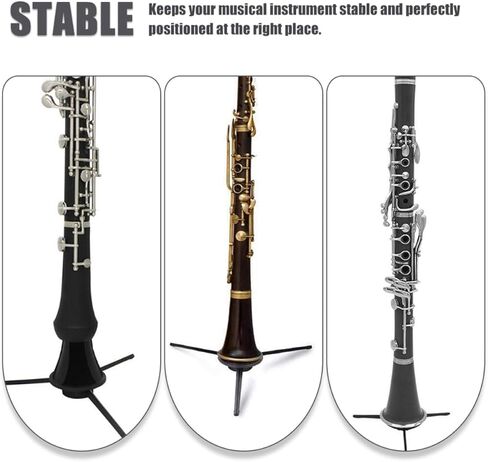Portable Folding Clarinet and Oboe Stand Triangle Holder Black Musical Instrument Rest Rack for Woodwind Players in Kuwait