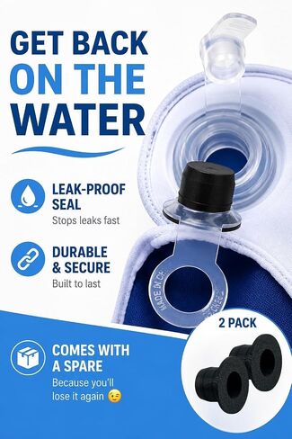 Tube Plug Replacement Compatible with Wow Watersports Towable Tubes | Air Valve Plug for Wow Max & Combo 1 Inflatable Tubes | Durable Replacement Air Seal | 2-Pack | Made in USA in Kuwait